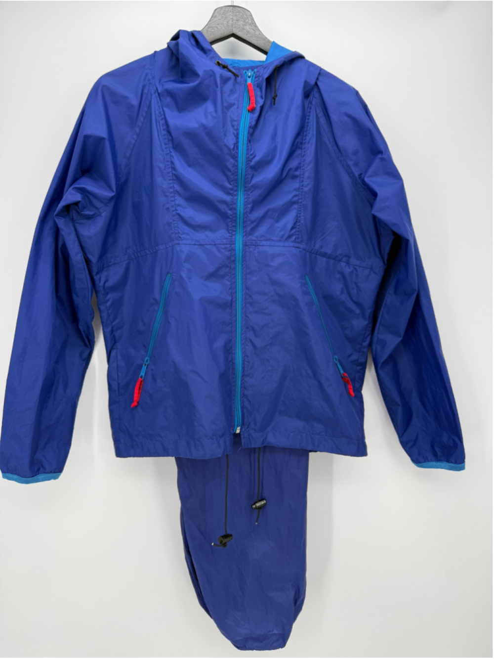 Vintage Sierra Designs Windbreaker Rain Jacket size S and Pants size M set Blue